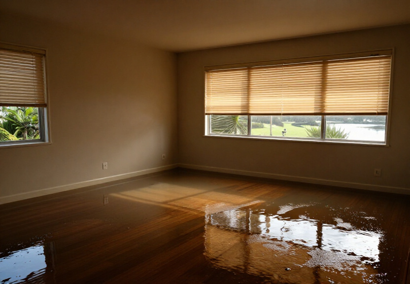 Wet subfloor in a Quakers Hill property before treatment